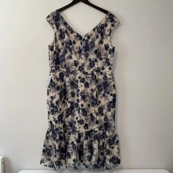 Gal Meets Glam Colection Rosemary Midi Dress Women's Size 20 Floral Embroidered - Picture 6 of 15